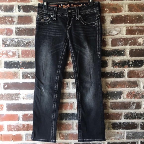 NWOT -Rock Revival Charcoal Dark Gray Washed Jeans - Picture 3 of 8